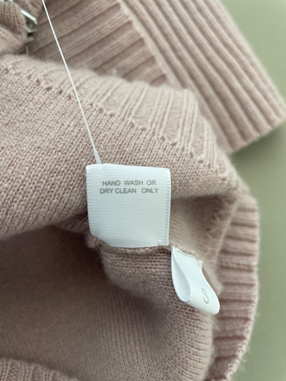 Kokun Cardigan Sweater Small Zip Front Long Sleeve Wool Cashmere Blend Pink Cozy - Picture 5 of 7